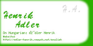 henrik adler business card